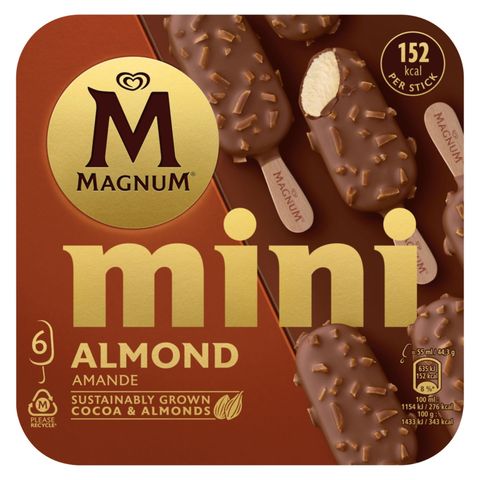 Magnum Mini Almond Amber Ice Cream Multipack 6 x 55ml