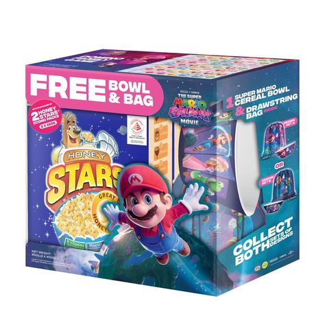 Nestle Honey Stars Breakfast Cereal Mario Promo Pack (2 x 450g + Free Mario Pack) 1 Set