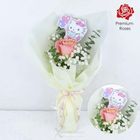 Flower Bouquet Piggy Rose with Hello Kitty Decor Tag 1 Bouquet - SNAR2405FP