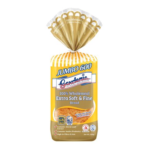 Gardenia 100% Wholemeal Extra Soft & Fine Bread 600g