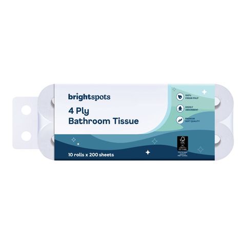 brightspots 4 Ply Toilet Rolls 10 x 200 Sheets