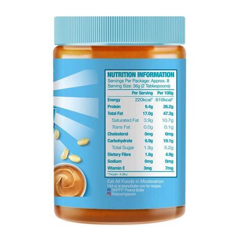 Skippy Creamy Peanut Butter No Sugar/Salt Added 280g