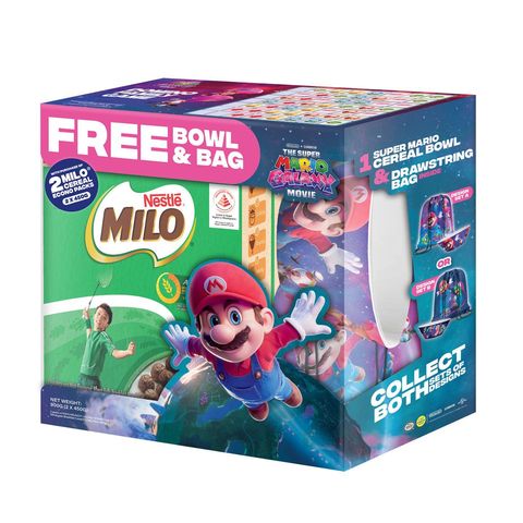 Nestle Milo Breakfast Cereal Mario Promo Pack (2 x 450g + Free Mario Pack) 1 Set