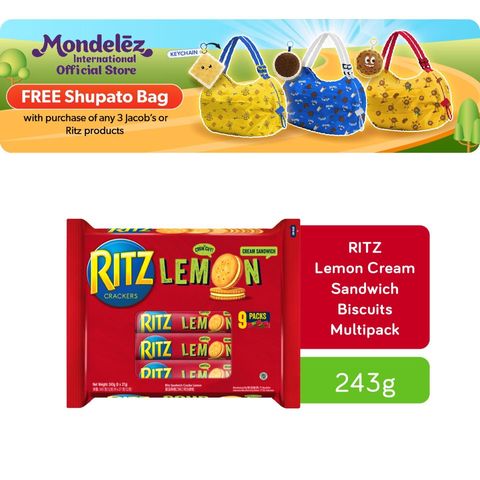 Ritz Lemon Cream Sandwich Biscuits Multipack 243g