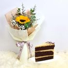 Flower Sunflower with A Slice of Cake (1 Stalk) 1 Bouquet - FC2404FP