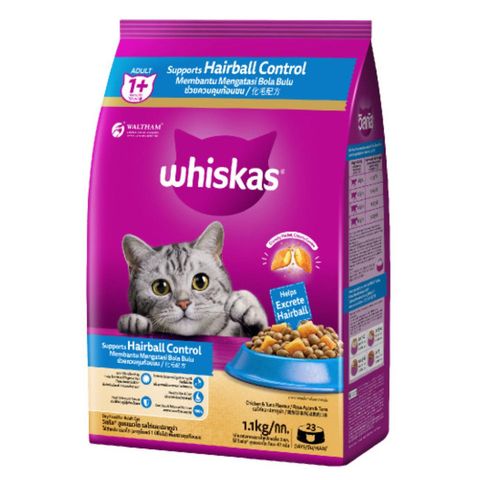 Whiskas Hairball Control Chicken Tuna Flavour 1.1kg