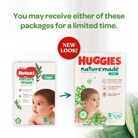 Huggies Platinum Naturemade Diapers S 70s
