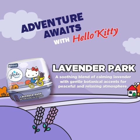 Glade x Hello Kitty Limited Edition Scented Gel Air Freshener - Lavender Park 180g
