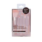 Miniso Makeup Brush Set with Storage Bag Pink 5 Pieces