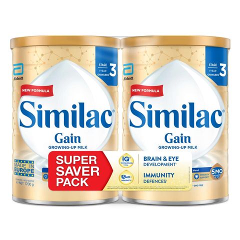 Similac Gain 5MO Stage 3 Growing-up Baby Milk Powder Formula (1 Year Onwards) Twin Pack 2 x 1.7kg