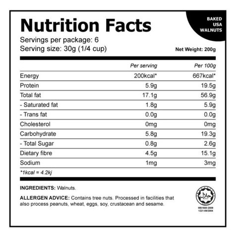 Nature's Wonder Baked USA Walnuts 200g