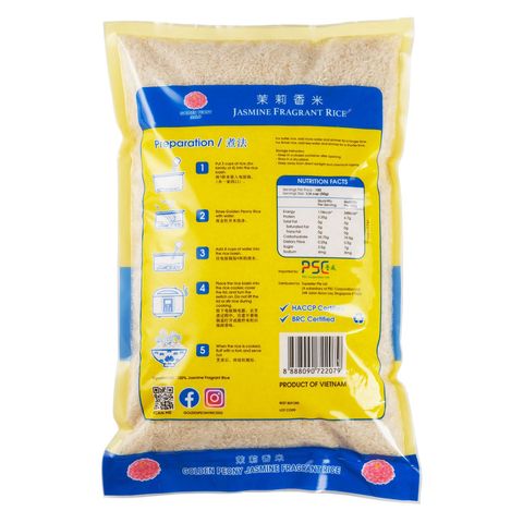 Golden Peony Jasmine Fragrant Rice 5kg