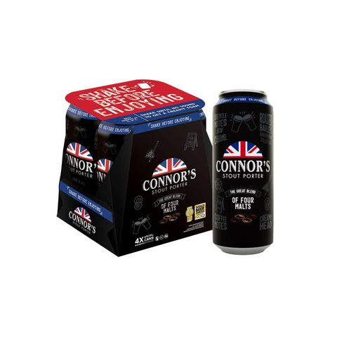 Connor's Stout Porter Draught Can 4s x 490ml