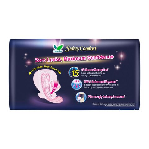 Laurier Safety Comfort Night Wing Sanitary Pads 35cm 12s