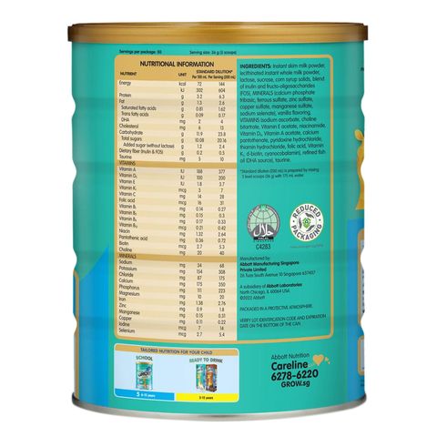 Grow Stage 5 School Growing Up Milk (6-12 Years) 1.8kg