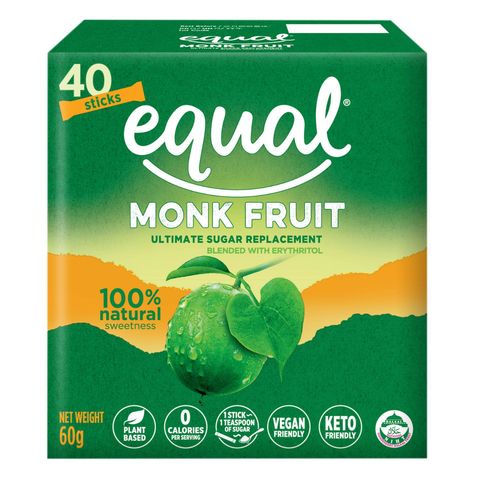 Equal Monk Fruit Sachet (Sugar Substitute) 40 x 1.5g