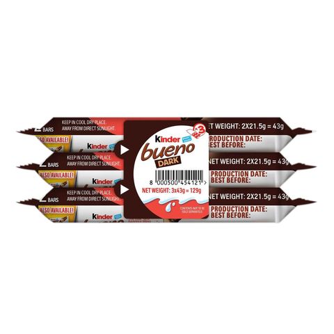 Kinder Bueno Dark Flowpack (T2 x 3 Pieces) 129g