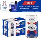 [GWP Bundle] Kronenbourg 1664 Blanc Can 16 x 320ml (Recyclable) Free 1664 Portable Bluetooth Speaker Set