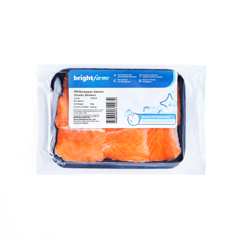 Order brightfarms Norwegian Salmon Chunks Skinless 200g from