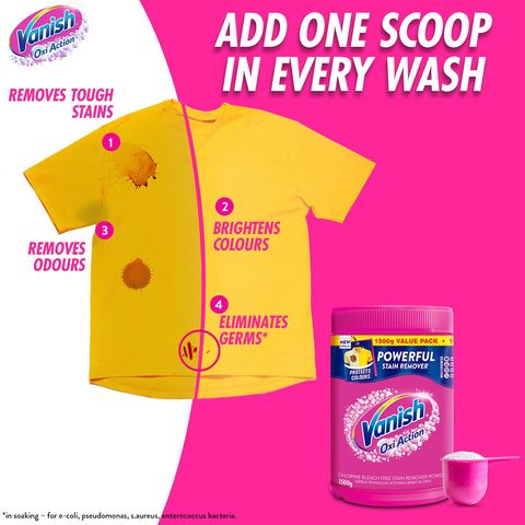 Vanish Stain Remover Pink Oxi Action Detergent Powder 1.5kg