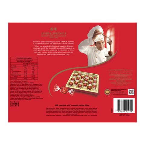 Lindt Lindor Cornet Milk Gift Box (18 Pieces) 225g