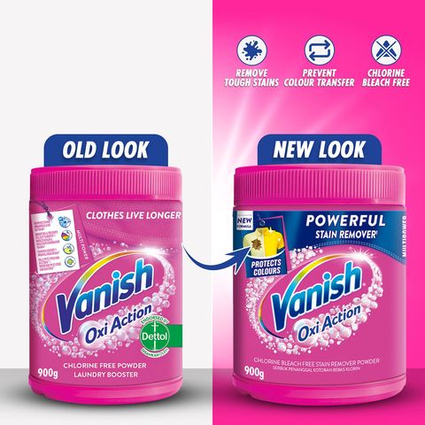 Vanish Stain Remover Pink Oxi Action Detergent Powder 900g
