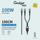Gadget Mix Diginut BC-1286M Type-C to Dual Type-C Multi Cable 1.5m Black 1 Unit