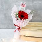 Flower Red Gerbera with Hello Kitty (Happy Birthday) Tag 1 Bouquet - SNBQ2201FP
