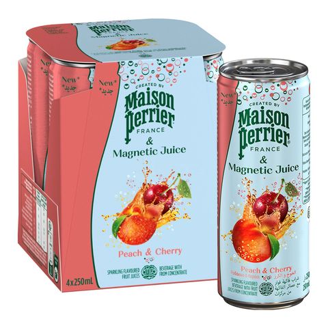 Maison Perrier Magnetic Juice Sparkling - Peach & Cherry 4 x 250ml