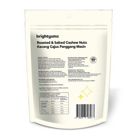 brightyums Roasted & Salted Cashew Nuts 150g