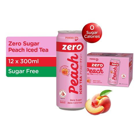 [Carton] Pokka Zero Sugar Peach Iced Tea 12 x 300ml (Recyclable)
