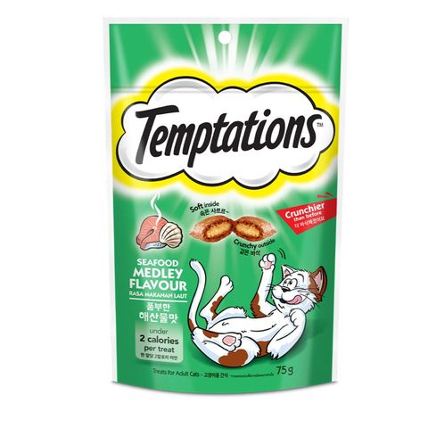 Temptations Seafood Medley Adult Cat Treats 75g