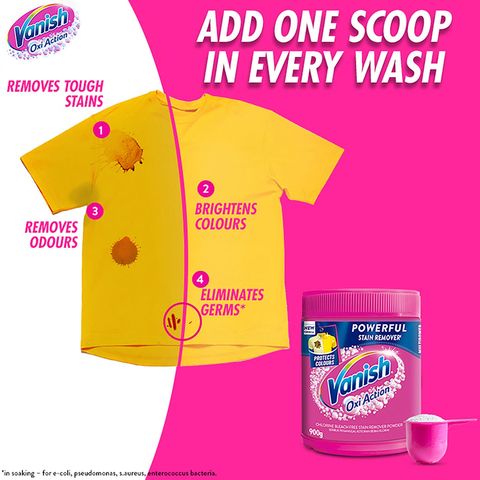 Vanish Stain Remover Pink Oxi Action Detergent Powder 900g