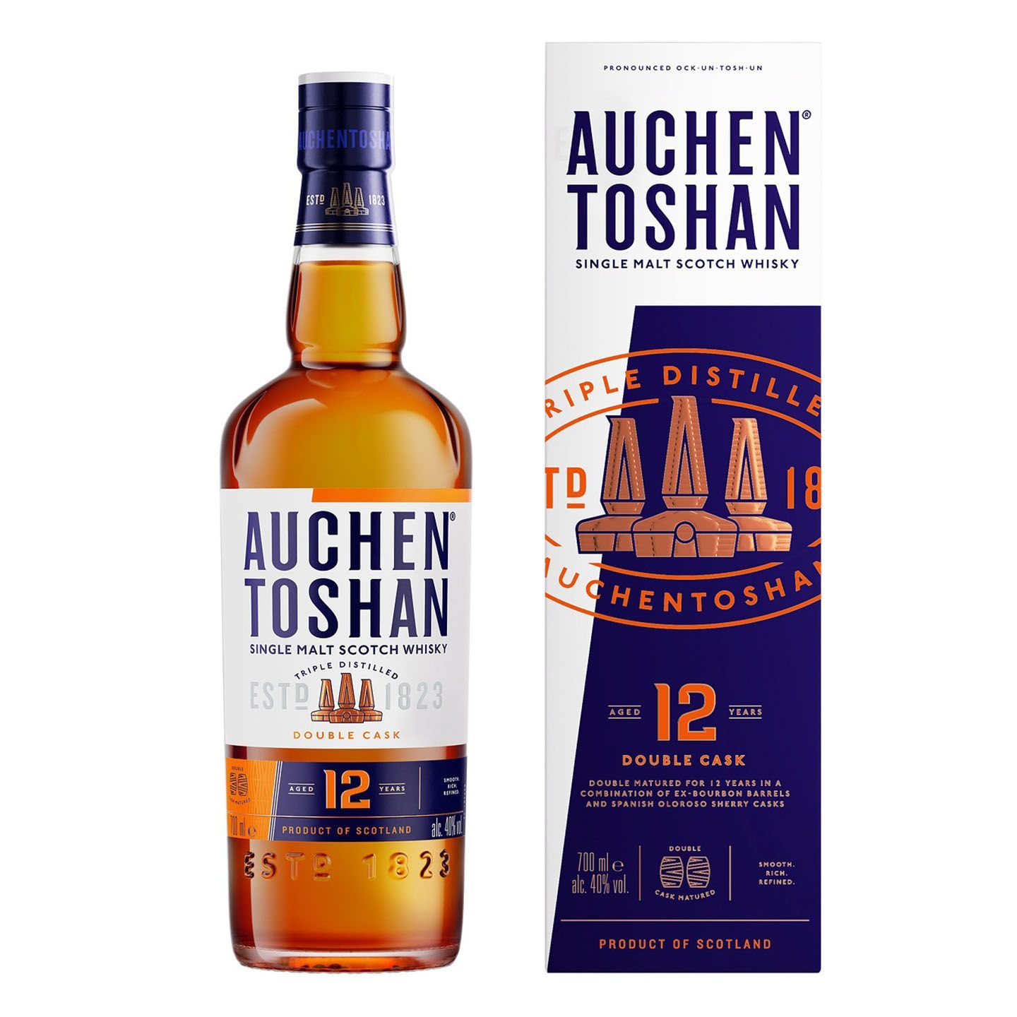 ★AUCHENTOSHAN 12年 700ml 2本★ Auchentoshan 12 Years Old Double Cask Single Malt Scotch Whisky