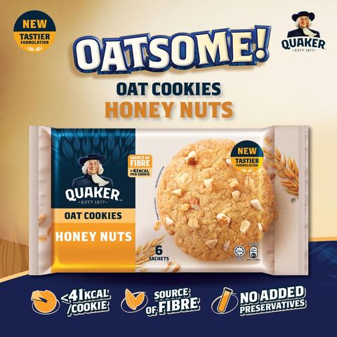 Quaker Honey Nut Oatmeal Cookies 6s x 25g