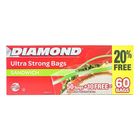 Diamond Sandwich Zipper Bags (14.9cm x 16.5cm) 60 Pieces