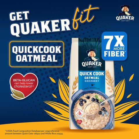 Quaker Oats Quickcook 2-minute Oatmeal 800g + 100g (Refill Pack)