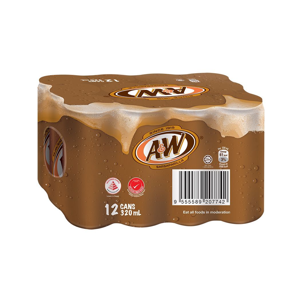 A&W Sarsaparilla Root Beer 12 x 320ml delivery near you in
