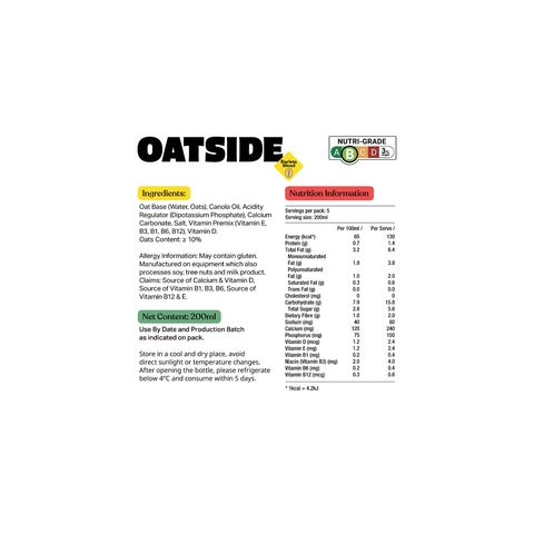 Oatside Barista Blend Original Oat Milk Case 6 x 1L