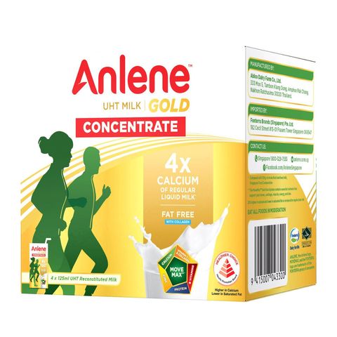 Anlene Gold Concentrate UHT Milk Fat Free 4 x 125ml