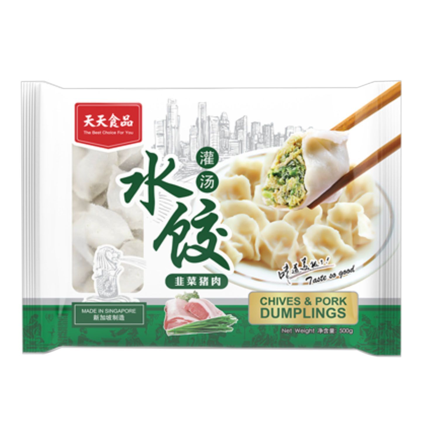 Order 天天食品韭菜猪肉水饺500g from pandamart (Bedok)