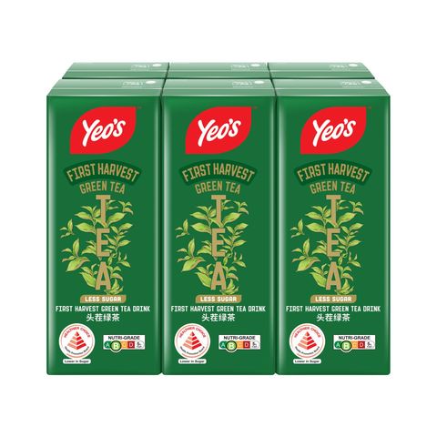 Yeo's First Harvest Green Tea Less Sugar 6 x 250ml