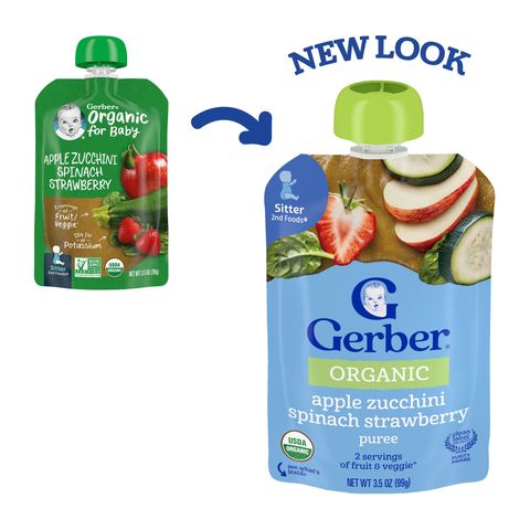Gerber 2nd Foods Apple Zucchini Spinach Strawberry Pouch Puree (From 12 Months) 99g
