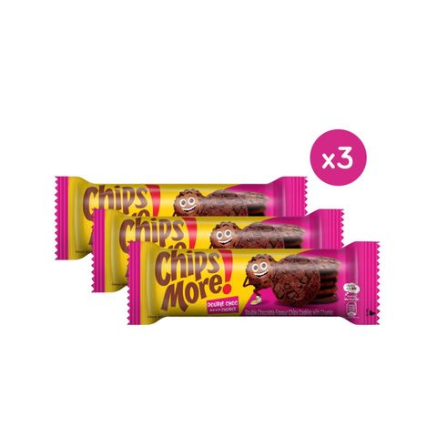 Chipsmore Double Choc Chocolate Chip Cookies 135g (Bundle of 3)