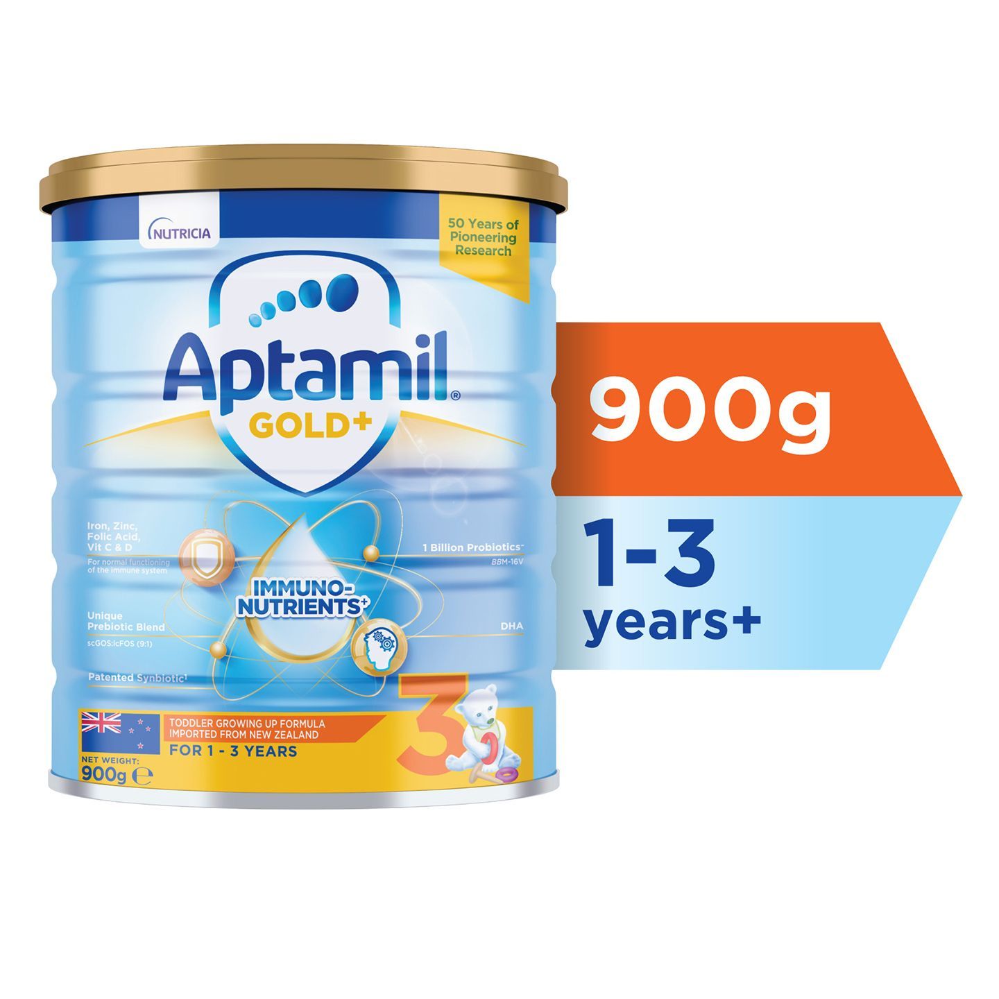 Aptamil Gold+ Stage 3 Toddler Growing Up Milk Formula 900g