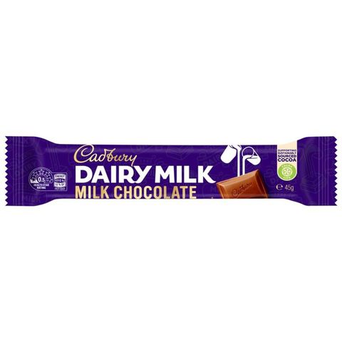 Cadbury Dairy Milk Chocolate Plain Chocolate Bar 45g