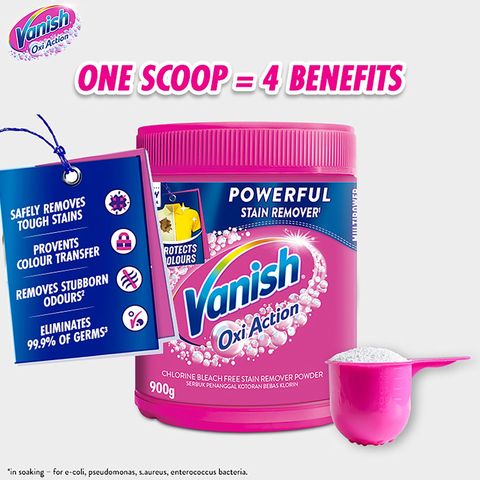 Vanish Stain Remover Pink Oxi Action Detergent Powder 900g
