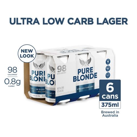 Pure Blonde Ultra Low Carb Can Beer 6s x 375ml