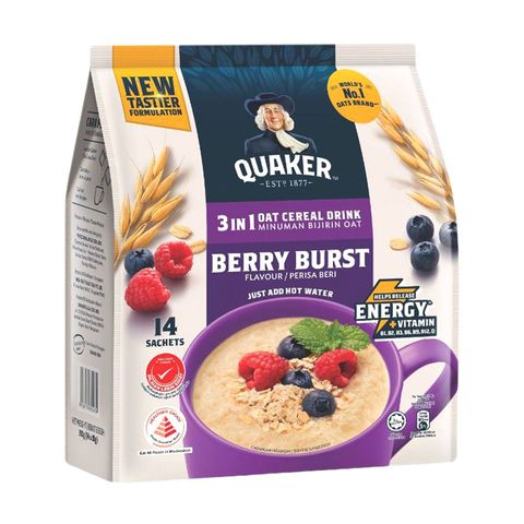 Quaker 3 in 1 Berry Burst Oat Cereal Drink 14 x 28g