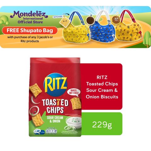 Ritz Toasted Chips Sour Cream & Onion Biscuits 229g